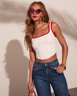 White Harbor Contrast Trim Tank Top