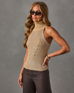 Jona Knit Turtleneck Sleeveless Sweater