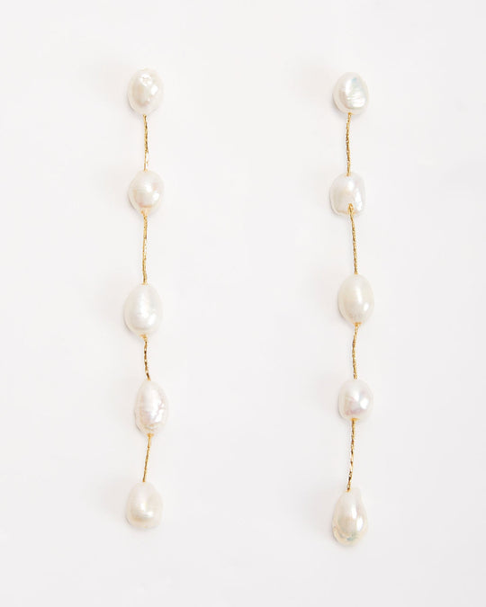 Gold % Quinn Pearl Drop Earrings-2