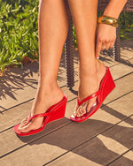 Joellen Vegan Leather Wedge Sandals