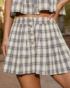 Kaysidy Pleated Plaid Mini Shorts