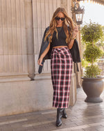Audley Twist Gingham Midi Skirt