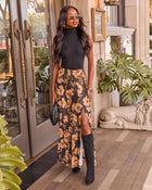Woodland Bloom Mesh Floral Maxi Skirt