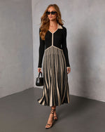 Sunday Nine Striped Twofer Midi Dress