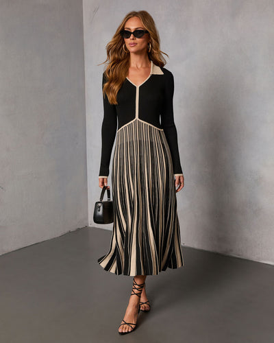 twofer midi dress Sunday Nine Striped Twofer Midi Dress – VICI