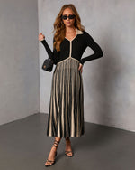 Sunday Nine Striped Twofer Midi Dress