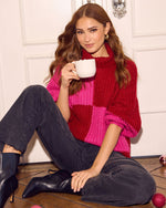 Snuggle Mode Mock Neck Colorblock Sweater