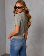 Drena Ribbed Knit Zip Up Top