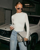 White % Dylan Mock Neck Top-1