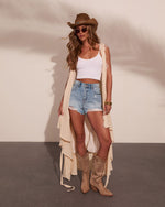 Sunset Voltage Wrap Tie Asymmetric Tunic Top