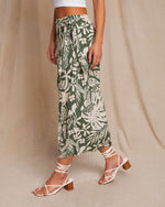Palm Printed % Kaanapali Linen Blend Palm Printed Wrap Midi Skirt-5