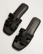 Black % Gordy Flat Sandal-1