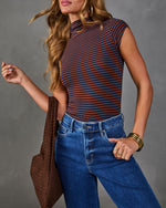 Nonnie Striped Mock Neck Top