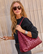 Ramina Woven Leather Shoulder Bag