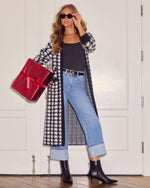 Chill Edit Houndstooth Longline Cardigan