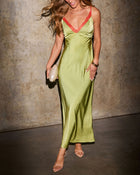 Dinner Plans Contrast Lace Maxi Dress