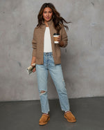 Oatmeal % Cozy Feels Knit Zip Up Cardigan-8