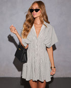 Annabelle Striped Mini Shirt Dress