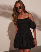 Black % Sunset Glow Bubble Hem Mini Dress-1