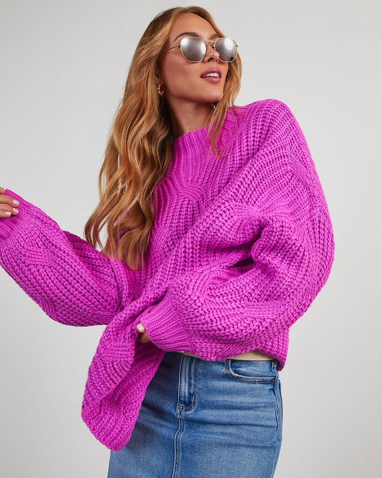 Magenta % Windy City Knit Sweater-3
