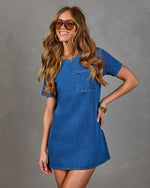 Sweet Structure Denim Mini T Shirt Dress