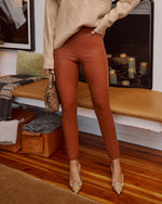 Caramel % Savrin Vegan Leather Leggings-2