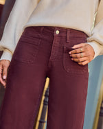 Rugged Charm Stretch High Rise Wide Leg Color Jeans
