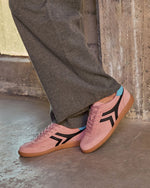 Pink % Lorilai Faux Suede Lace Up Sneakers-4