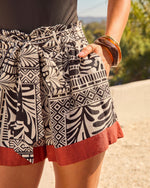 Villa Lounge Abstract Tropical Waist Tie Shorts