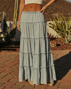 Sandie Tiered Chambray Maxi Skirt