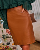 Sylas Vegan Leather Midi Skirt