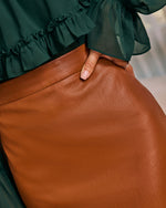 Sylas Vegan Leather Midi Skirt