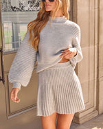 Grey % Aura Pleated Knit Mini Skirt-6
