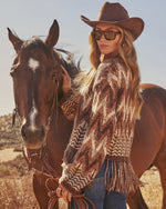 Chelie Fringe Abstract Sweater