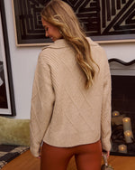 Lomier Cable Knit Quarter Zip Sweater