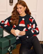 Sleigh Girl Santa Hat Graphic Sweater