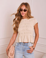 Nomadic Aura Smocked Peplum Top