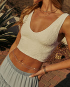 Ivory % Chloe Lace Floral Crop Top-1