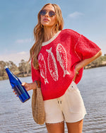 Good Catch Novelty Sardine Print Sweater
