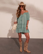 Adelah Tiered Shift Mini Dress