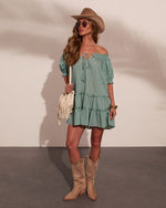 Adelah Tiered Shift Mini Dress