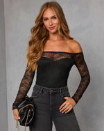 Pumpkin Path Lace Off the Shoulder Bodysuit