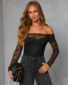 Pumpkin Path Lace Off the Shoulder Bodysuit