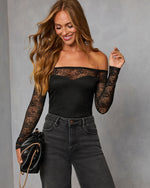 Pumpkin Path Lace Off the Shoulder Bodysuit