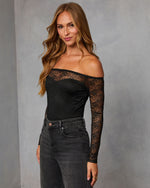 Pumpkin Path Lace Off the Shoulder Bodysuit
