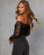 Pumpkin Path Lace Off the Shoulder Bodysuit