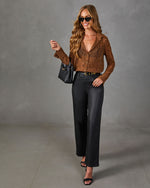Aria Floral Velvet Lace Button Down Top
