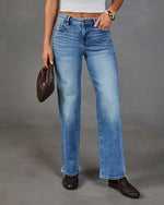 Tisla Super Stretch Mid Rise Straight Leg Jeans