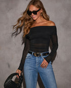 Raynna Mesh Off The Shoulder Top
