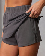 Charcoal % Soft Balance Knit Mini Skort-6